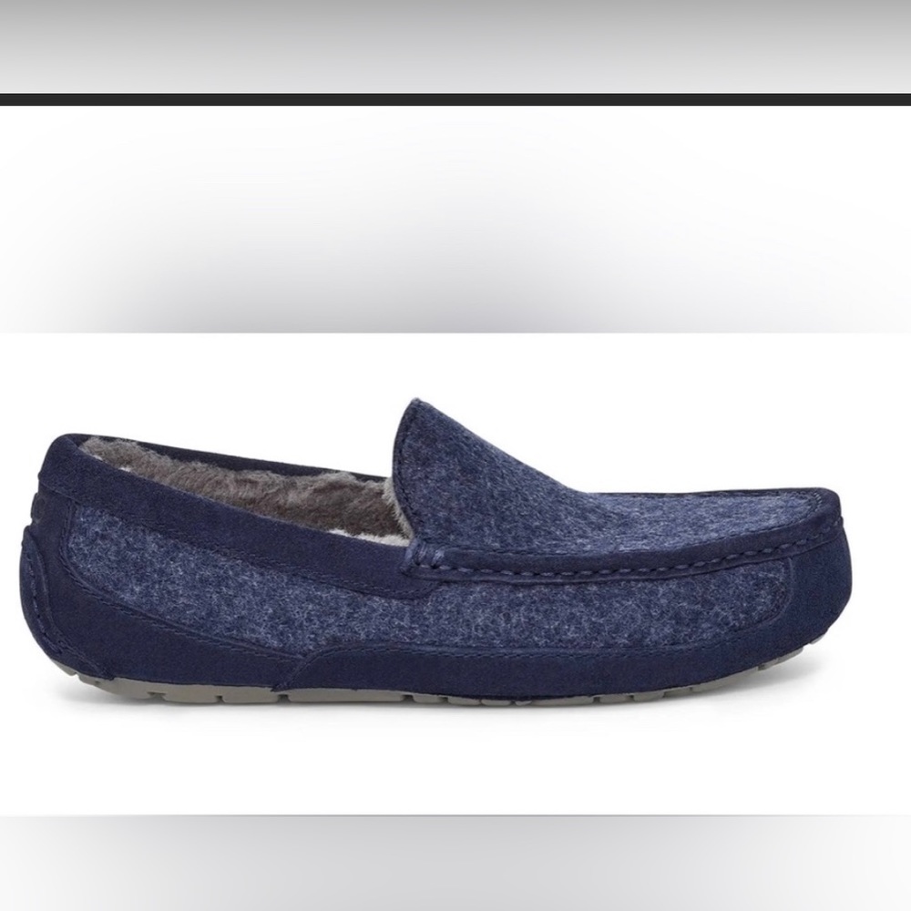 UGG Men's Ascot Wool Slippers Dark Sapphire Blue Size 10 New in Box